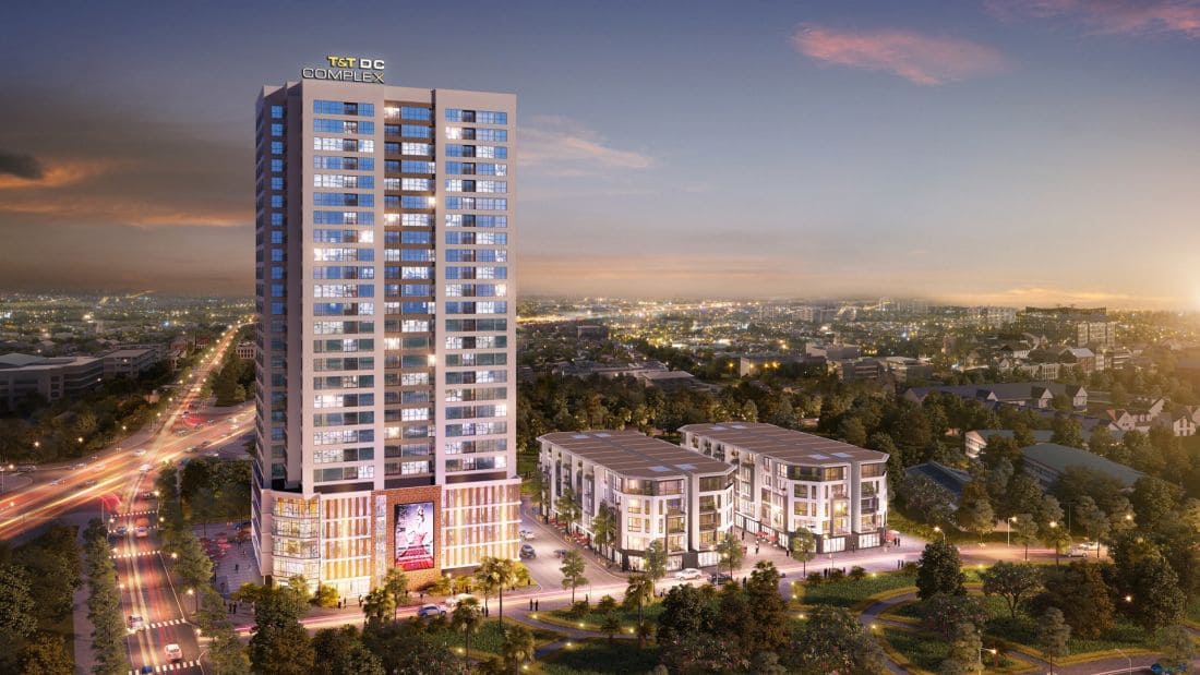 Phối cảnh tháp chung cư T&T DC Complex 120 Định Công, Hoàng Mai