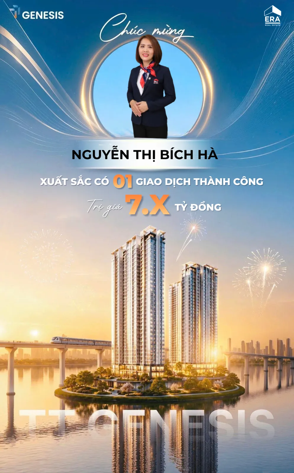 Poster chúc mừng giao dịch thành công tại TT GENESIS