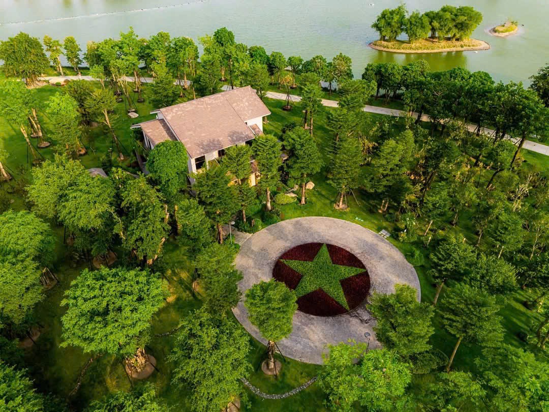 Quảng trường hình ngôi sao giữa rừng cây cạnh hồ nước tại Eco Retreat