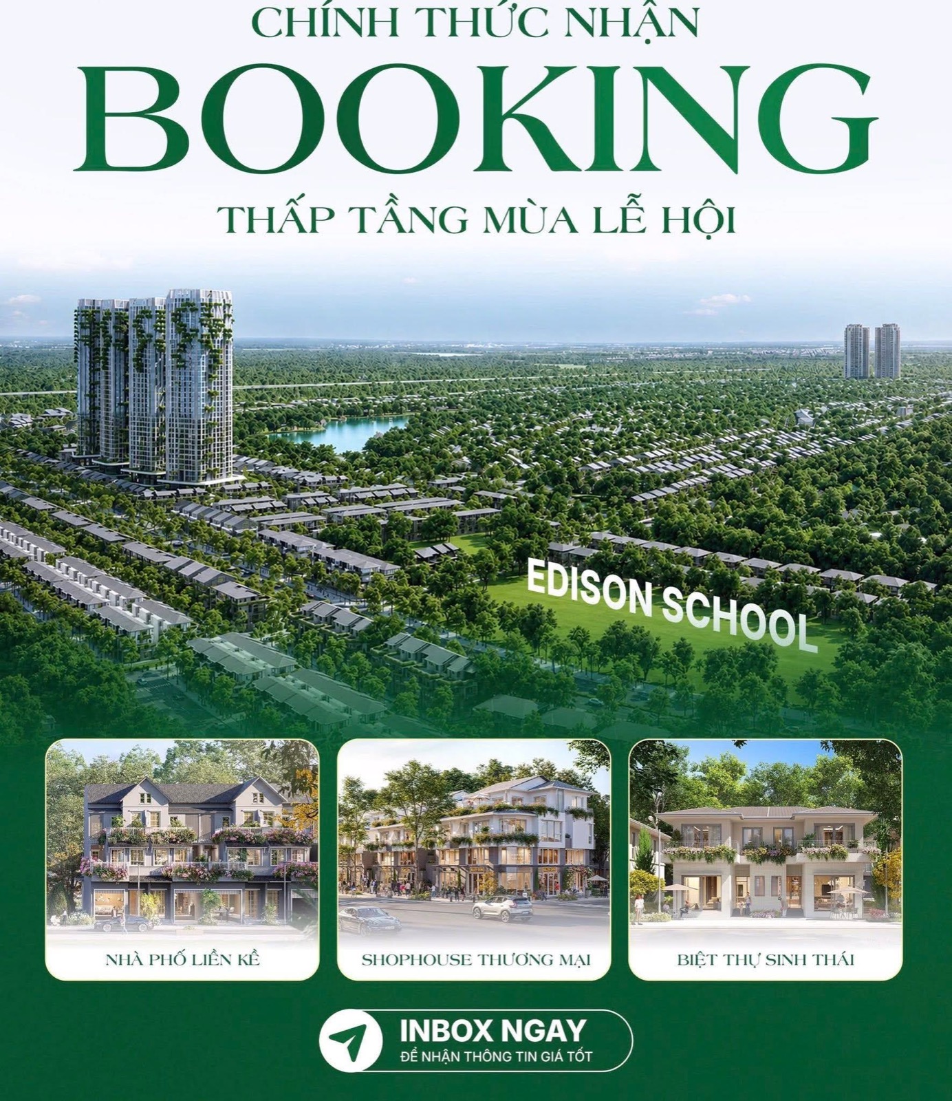 Banner nhận booking thấp tầng Mùa Lễ Hội gần trường Edison