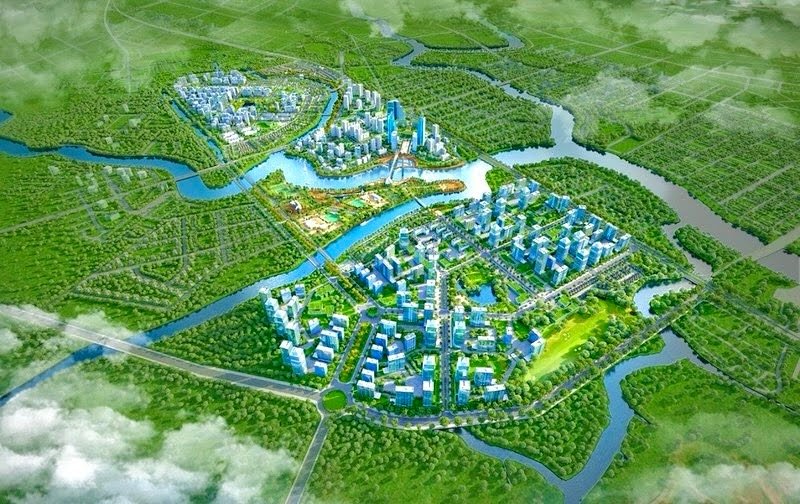 Phối cảnh tổng thể khu đô thị GS Metrocity Nhà Bè bên sông