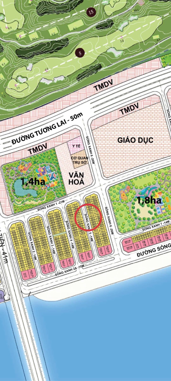 Mặt bằng vị trí nhà phố xẻ khe gần khu văn hóa và giáo dục tại Vinhomes Cần Giờ