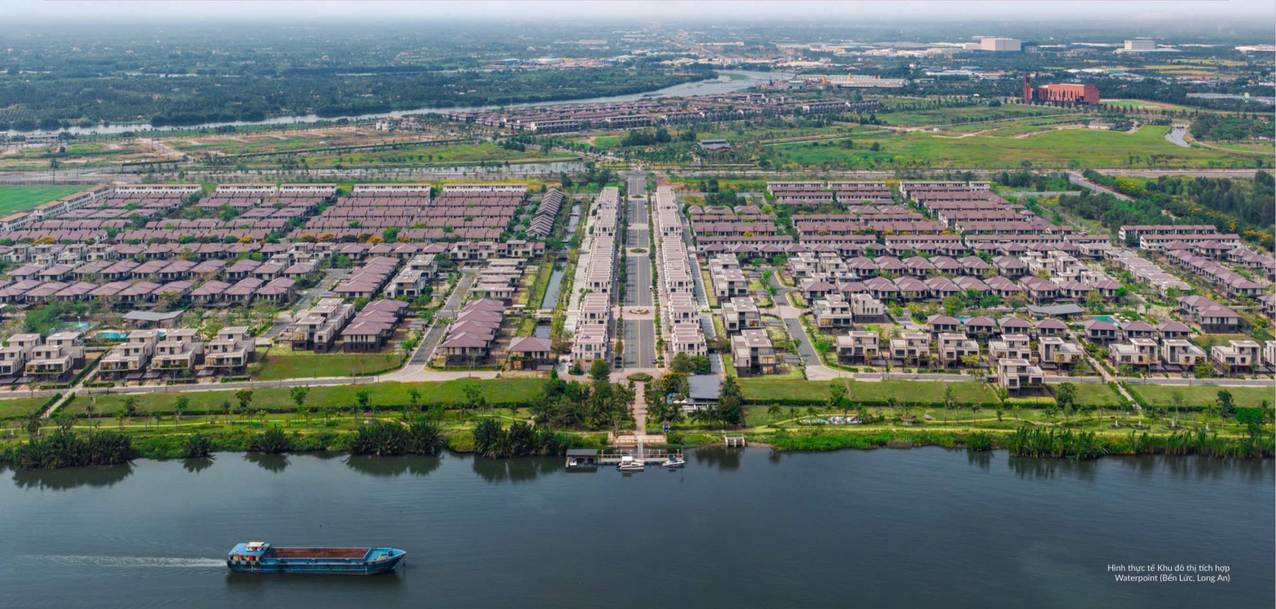 Toàn cảnh dự án Waterpoint Nam Long bên sông Vàm Cỏ Đông