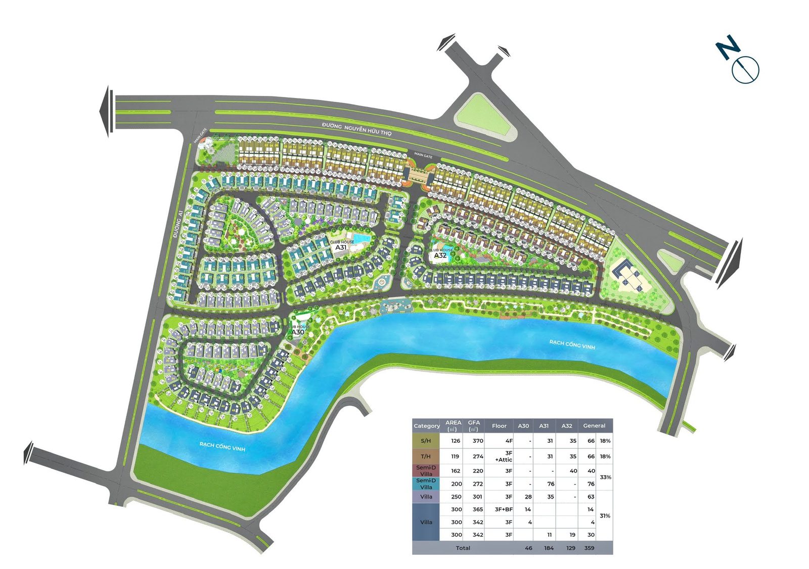 Mặt bằng phân khu Zeit River County 1.1 tại GS Metrocity Nhà Bè