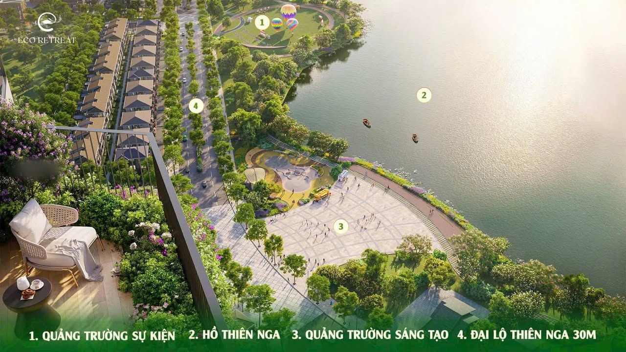 Quảng trường Sự Kiện, hồ Thiên Nga, Quảng trường Sáng Tạo và Đại lộ Thiên Nga 30m quanh Rừng Hồng