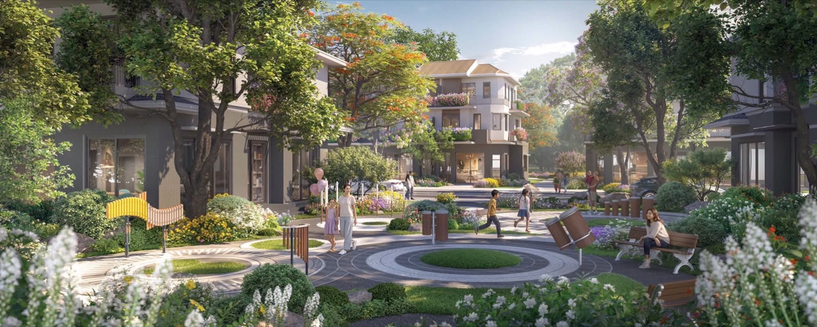 Phối cảnh không gian xanh và tiện ích tại Eco Retreat