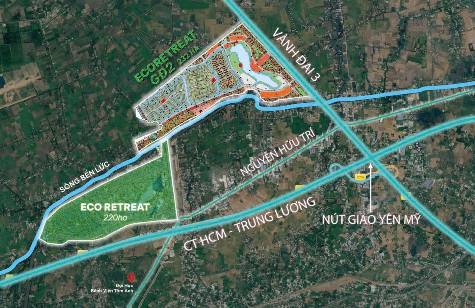 Bản đồ vị trí Eco Retreat 220ha cùng các trục giao thông
