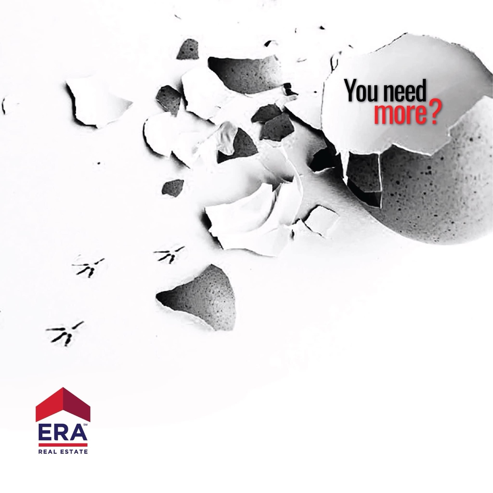 Hình minh họa vỏ trứng vỡ và thông điệp You need more cùng logo ERA