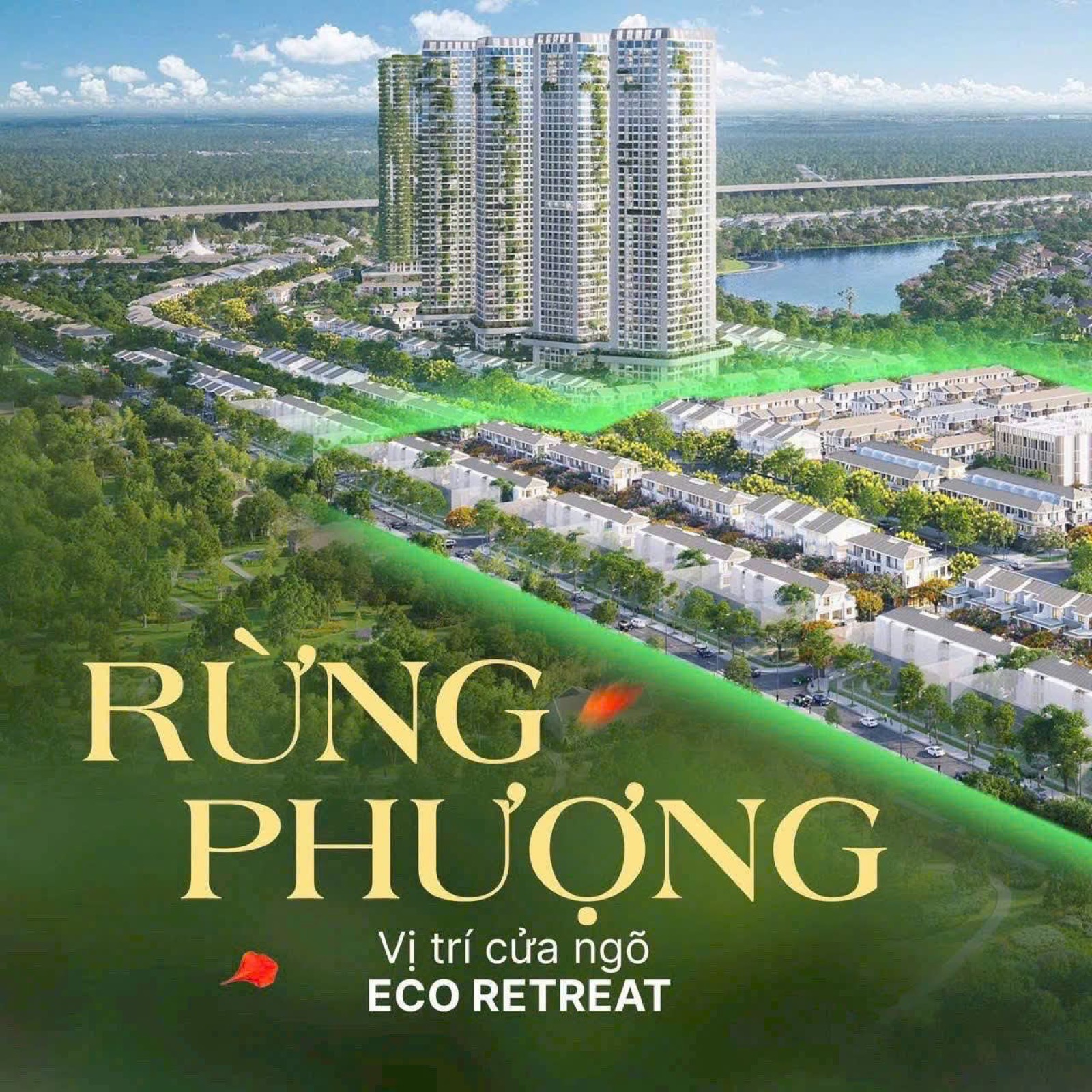 Phối cảnh phân khu Rừng Phượng – vị trí cửa ngõ Eco Retreat