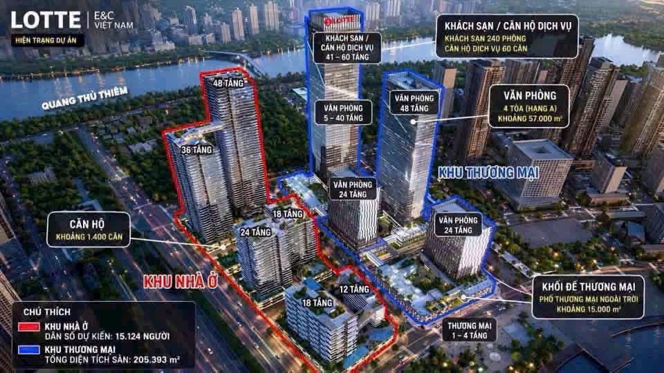 Mặt bằng phân khu nhà ở và khu thương mại Lotte Eco Smart City